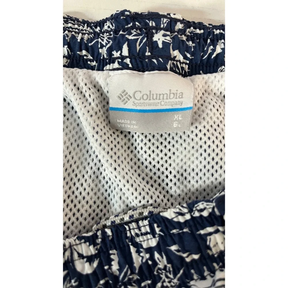 Columbia Swim Trunks Men's XL Blue‎ Tropical PFG Mesh Lined Shorts